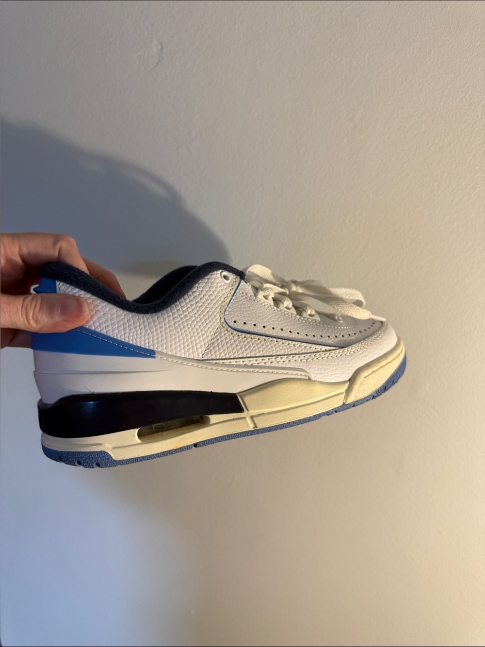 Jordan Kids White, Blue and Black Low Top Sneakers